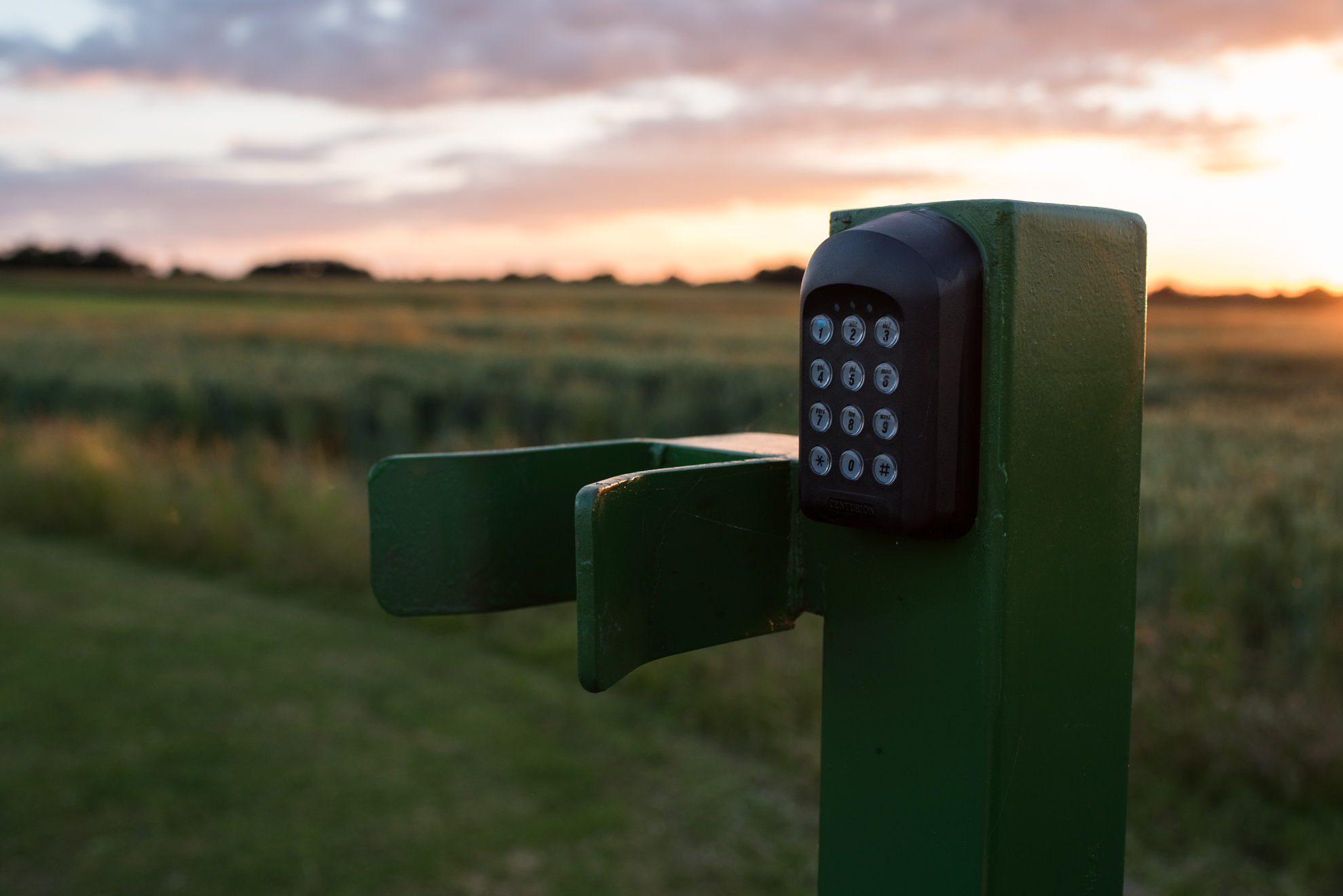 Key pad on self storage in Kent security gate